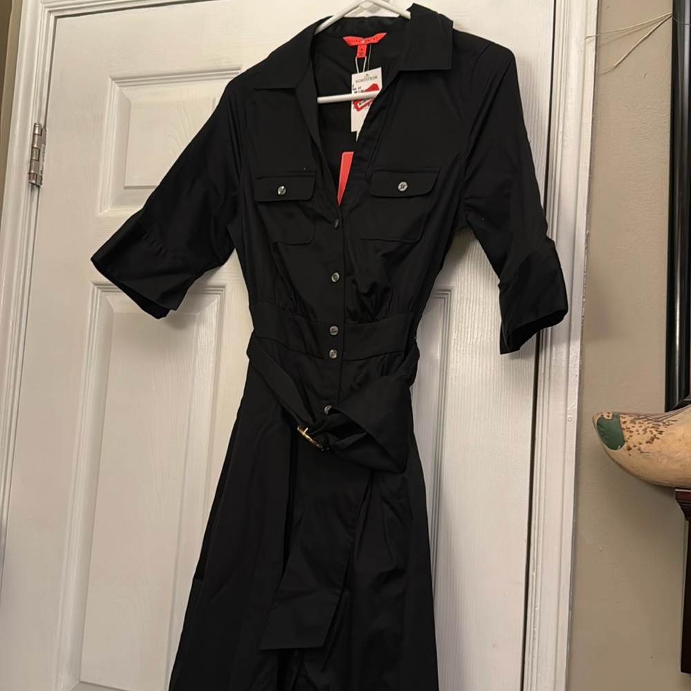 IVANK TRUMP BLACK SHIRTWASTE DRESS